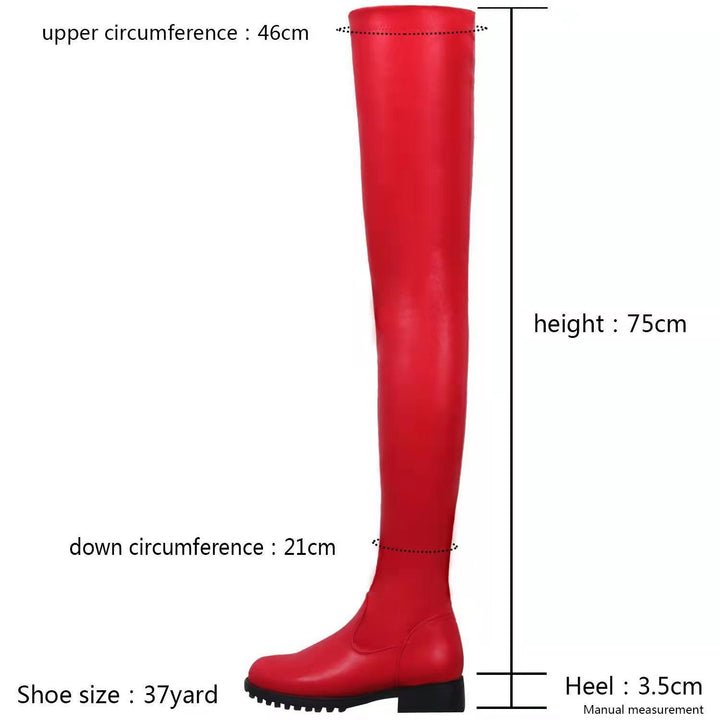 Dame Overknee-støvler med robust gummisål og elegant design Stilla