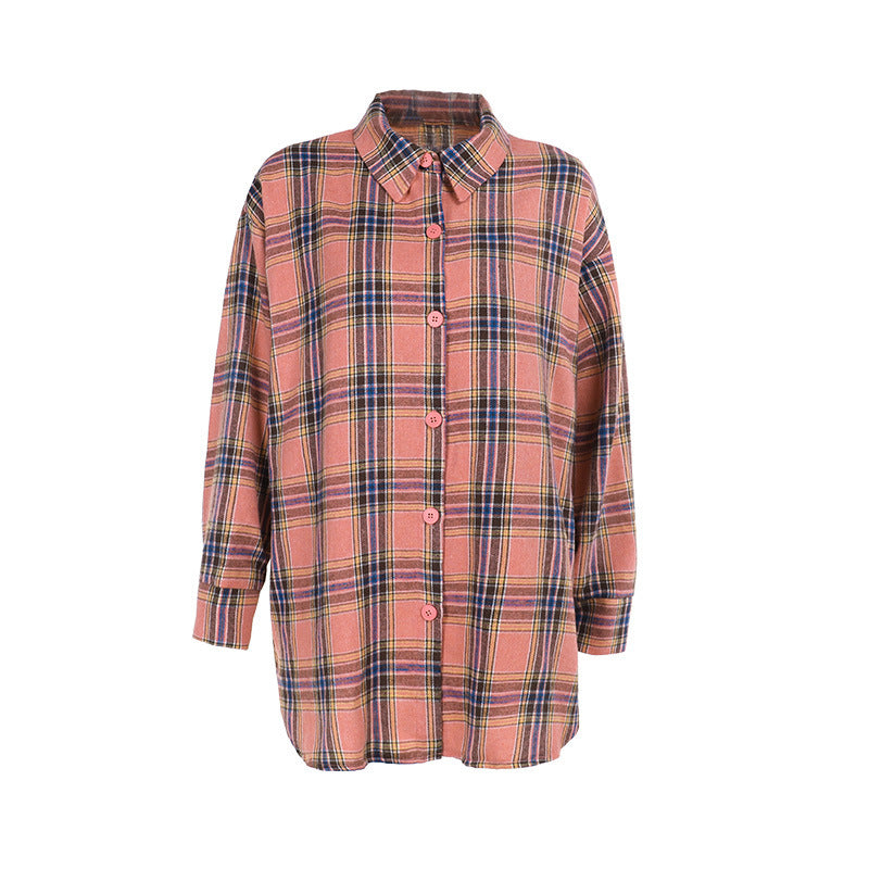 Kvinder Tjekmønster Crop Skjorte med Bånd og Casual Snit