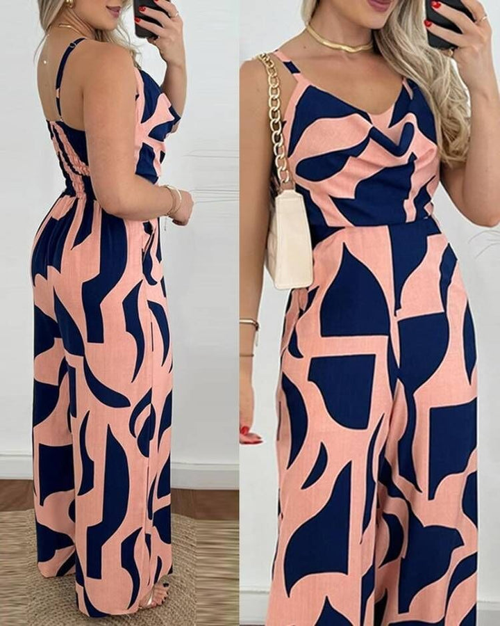 Dame stilfuld Jumpsuit med elegant print Stilla