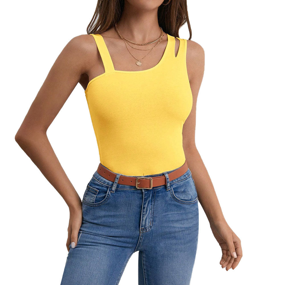 Kvinders ærmeløs tanktop med fashionable udskæringer Stilla
