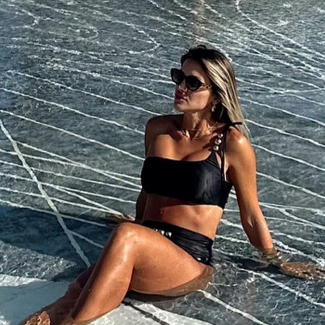 Dame Bikini-sæt med elegant nakkeholder-top og høj taljeskæring Stilla
