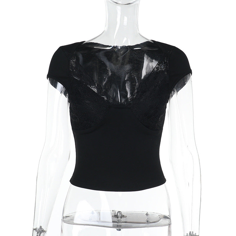 Dame Spids-Bustier med raffineret netdesign Skovae