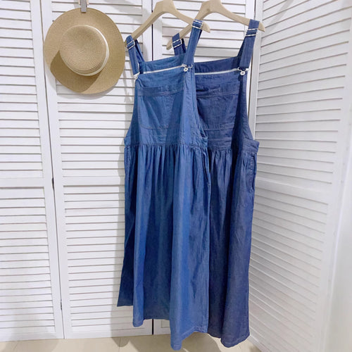 Femme justerbar Denim Kjole Maxikjole Stilla