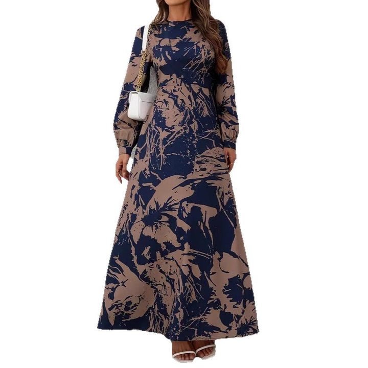 Dame Maxi Kjole med moderne floral design Stilla