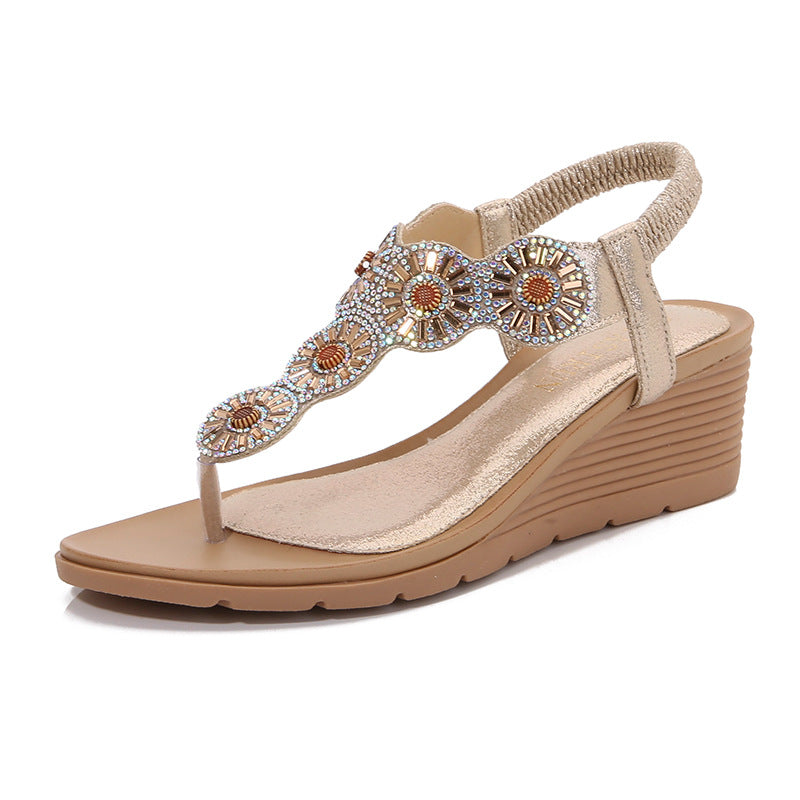 Dame Wedge-sandaler med glitrende dekorationselementer Stilla