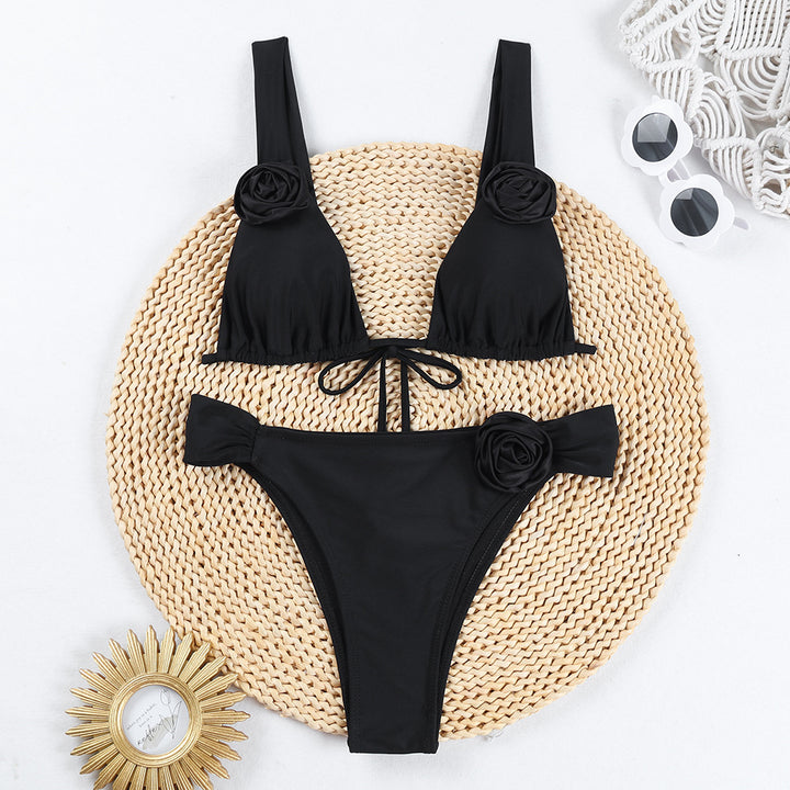 Dame bikini-sæt med florale accenter og justerbare stropper Stilla
