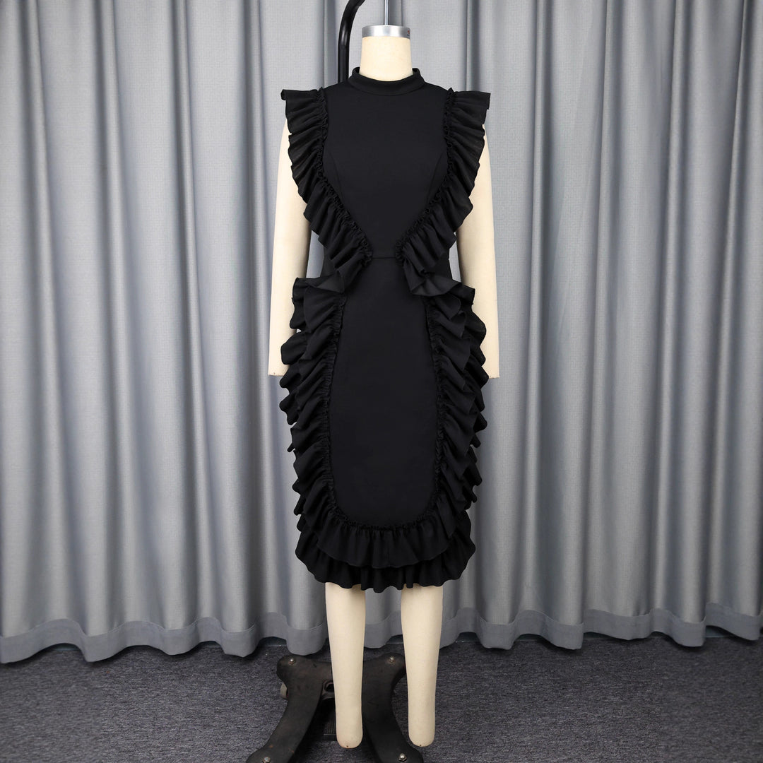 Dame Designer Kjole med Ruffles detaljer Skovae