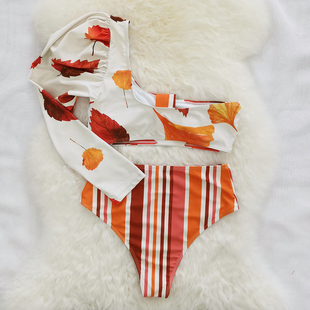 Dame Bikini-top med asymmetrisk snit og blomsterdesign Stilla