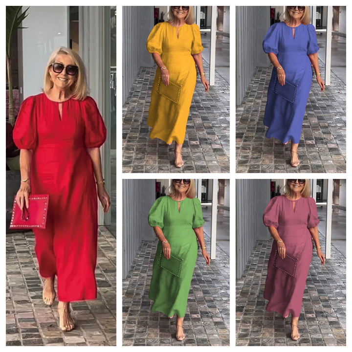 Damer Elegant Puffærmede Maxi Kjole Stilla