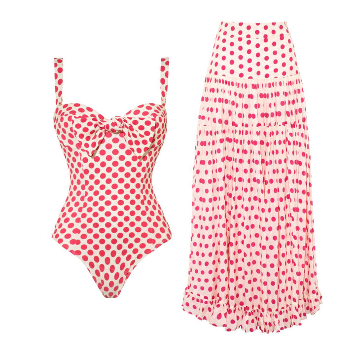 Dame bikiniset med bandeau-overdel og flæse-shorts Skovae