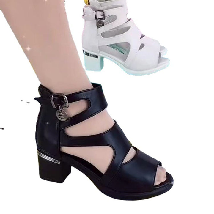 Dame Peep-Toe Blokhæl Sandaler med justerbart remdesign og modiske accenter Stilla