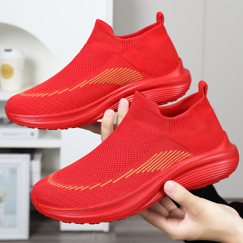Dame Åndbare Strik-Sneakers med elastisk Påklædningshjælp Stilla