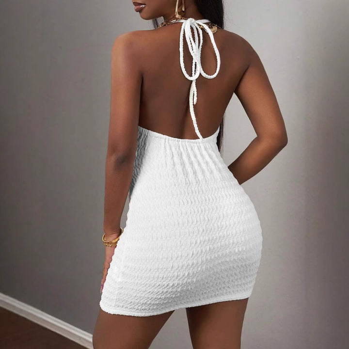 Dame Halterneck Bodycon Mini Kjole Stilla