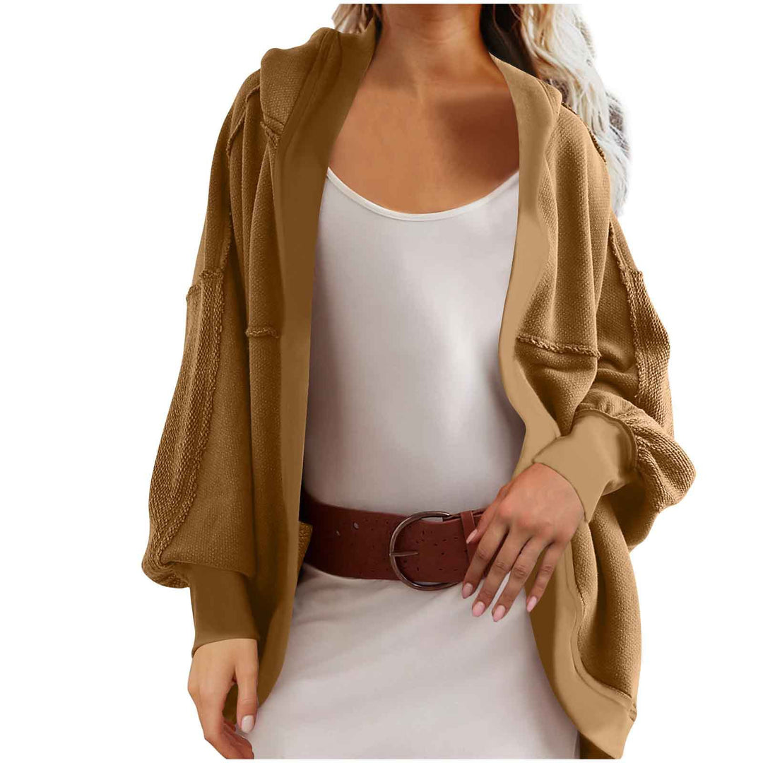 Dame casual oversized hoodie med åben front og luftige ærmer Stiila