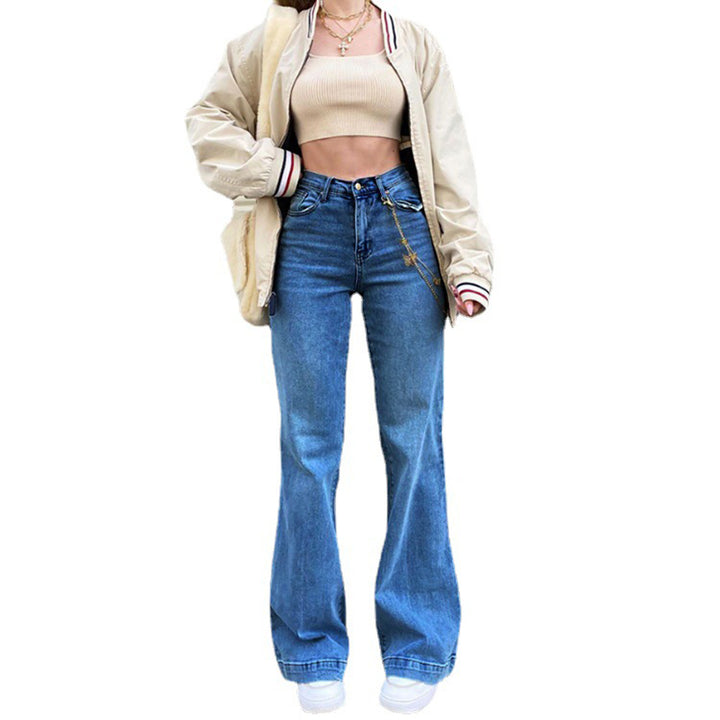 Dame Bootcut Jeans med høj talje og trendy vask Stilla