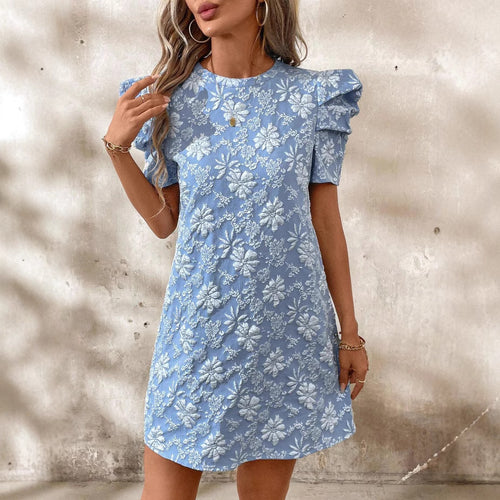 Dame Floral Broderet Kjole Stilla