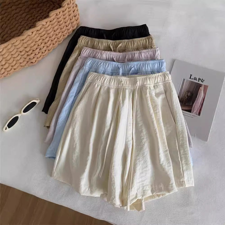 Femme Relaxed Fit Sommer Lounge Shorts med justerbar linning Stilla