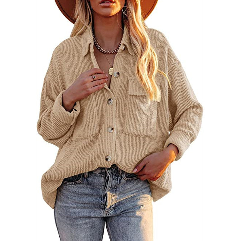 Dame Oversized Skjorte med struktureret Design og Knapdetaljer Stilla