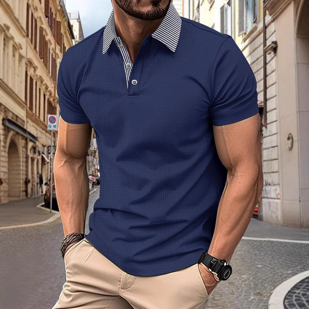 Herrer polo shirt med moderne krave og struktureret overflade Stilla
