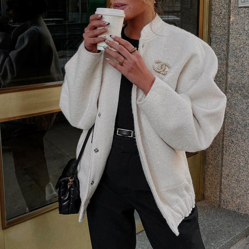 Dame Krammende Oversized-Jakke i Boxy-snit Stilla