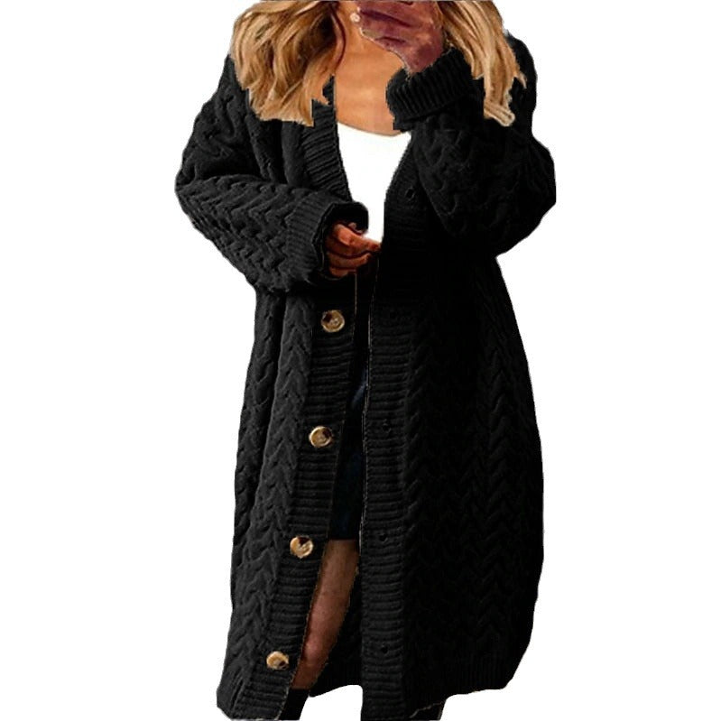 Kvindernes chunky strik cardigan med tekstureret kabeldesign og praktiske lommer Stilla