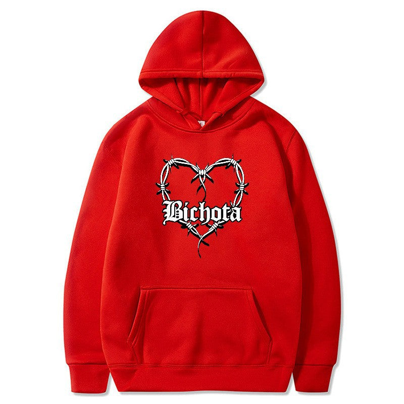 Kvinders hoodie med unikt hjerte design og broderet skrift Skovae