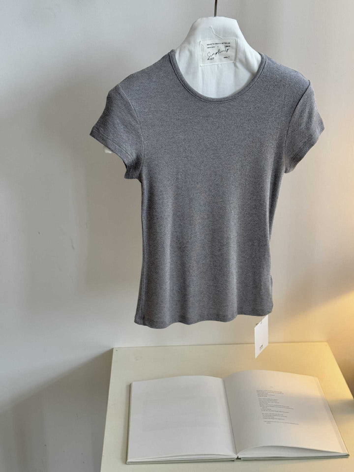 Dame tætsiddende kortærmet T-shirt i åndbart bomuldsblanding Stilla