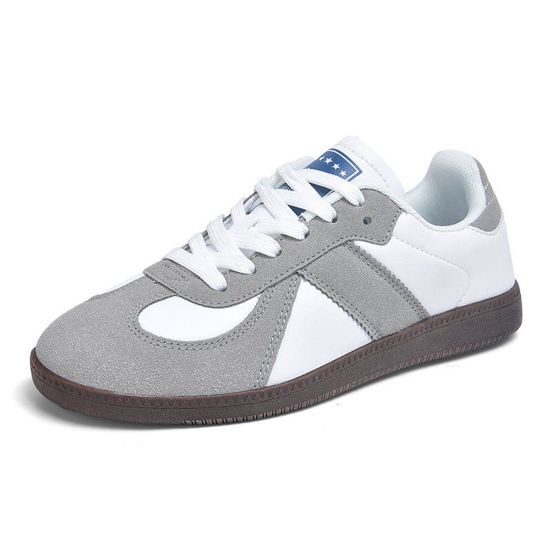 Unisex nan urbaner Tennis-Sneaker med velourslæder-overlays, polstret hælkant og vulkaniseret gummisål Skovae