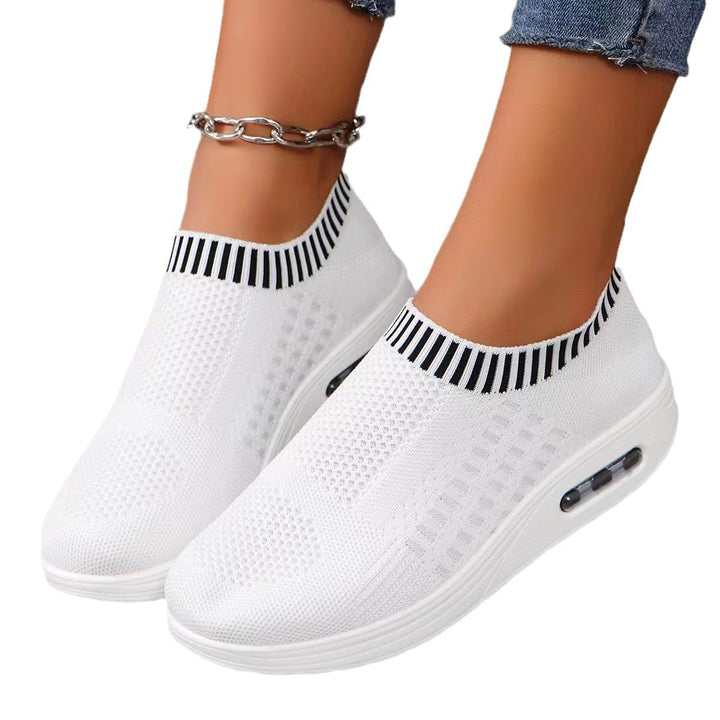 Dame Slip-On Sneakers med åndbart strikoverflade og støddæmpende sål Stilla