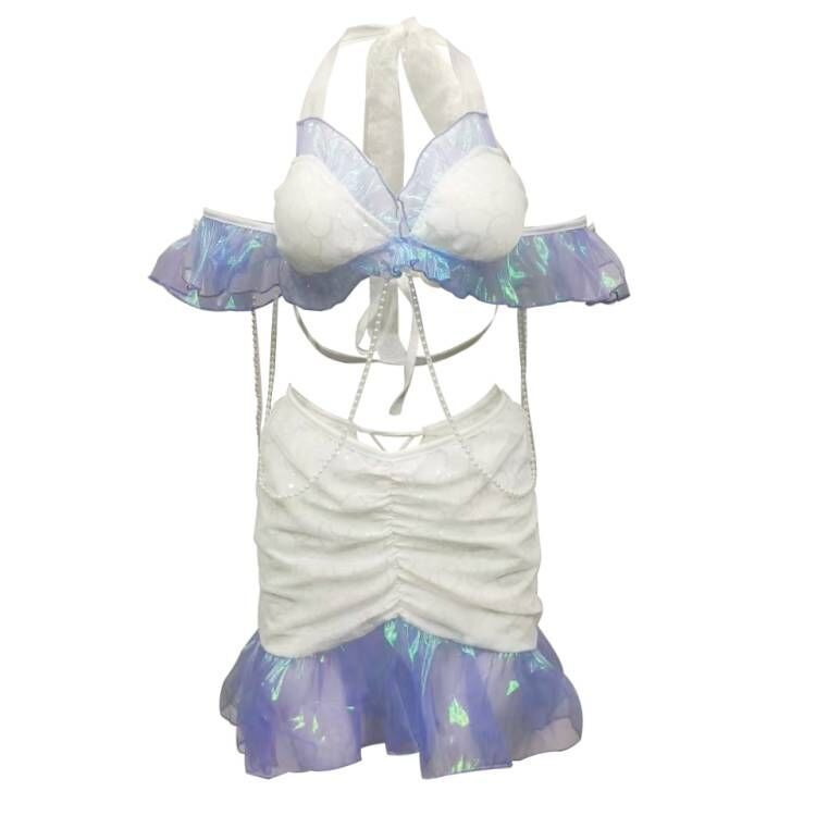 Dame Halter-Nack Rynket-Bikini-Sæt Stilla