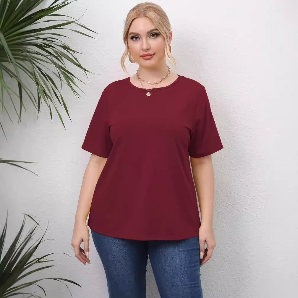 Dame trendy T-shirt med kreative udskæringer Skovae