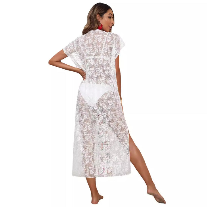 Dame Hæklet Kaftan med glade blomsterdesigns Skovae