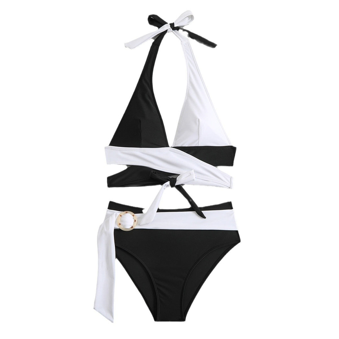 Dame Vendbar Farveblok-Bikini-Sæt Stilla