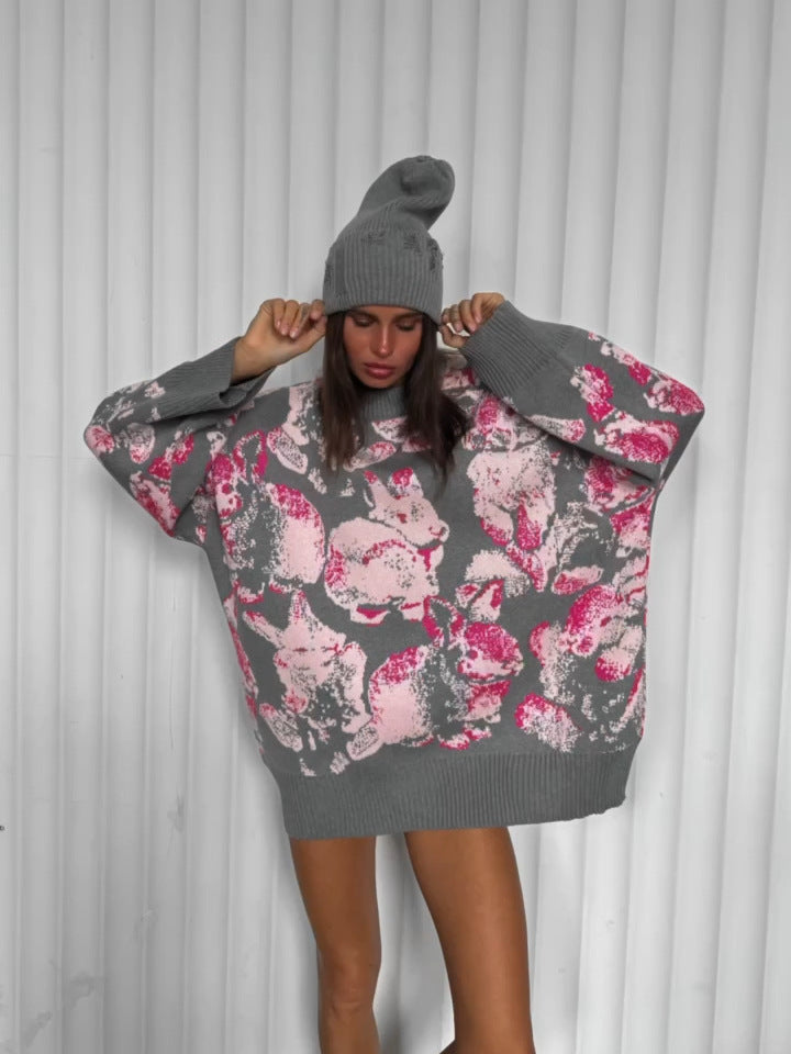 Kvinders hyggelige sweatshirt med trendy blomstermotiv Stilla