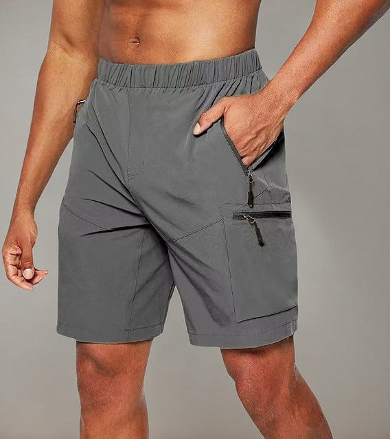 Herrer komfortable fritids-short med elastisk talje og praktiske lynlåslommer Stilla
