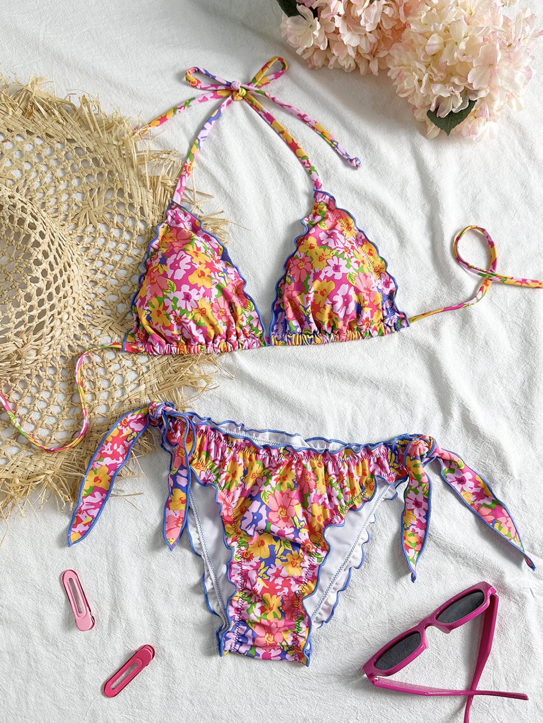 Damer floral mønstret trekant-bikini Skovae