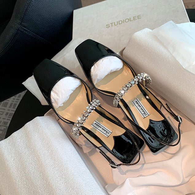 Dame Sling-Pumps med glitrende krystalpynt og elegant design Stilla