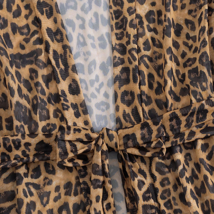 Dame luftig strandoverdel med trendy leopardprint Skovae