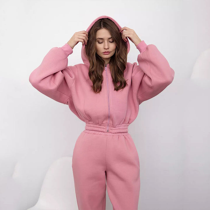 Kvinder Oversized Hoodie med sporty skæring og elastisk talje Skovae