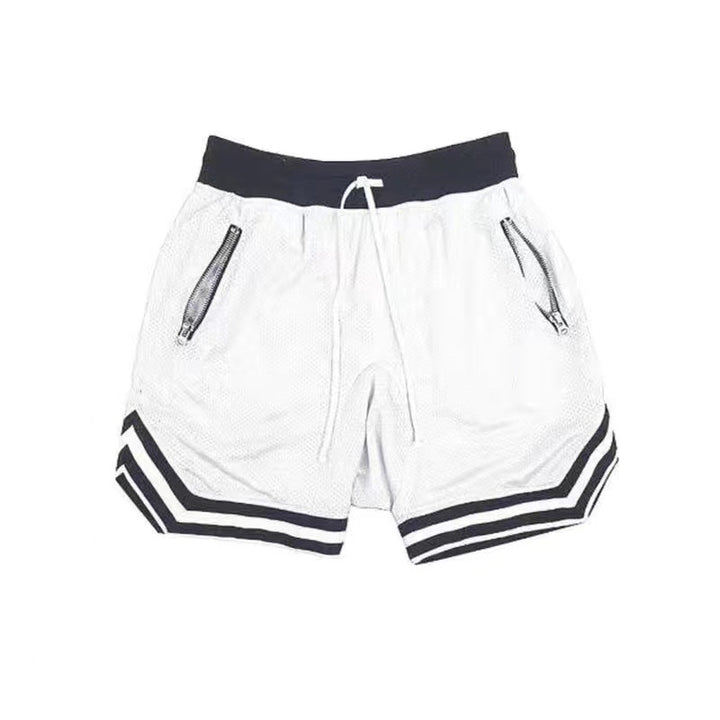 Herrer Sportslige Basketball-Shorts med åndbart netdesign og sidelommer med lynlås Stilla
