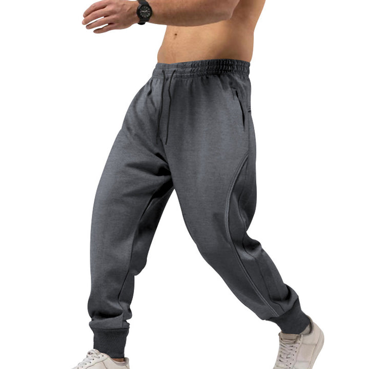 Herrer nan alsidig Sweat-joggingbukser med ergonomiske knæindlæg, elastisk komforttalje og skjulte lynlåslommer Skovae