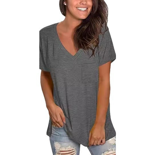Dame afslappet V-hals T-shirt Stilla