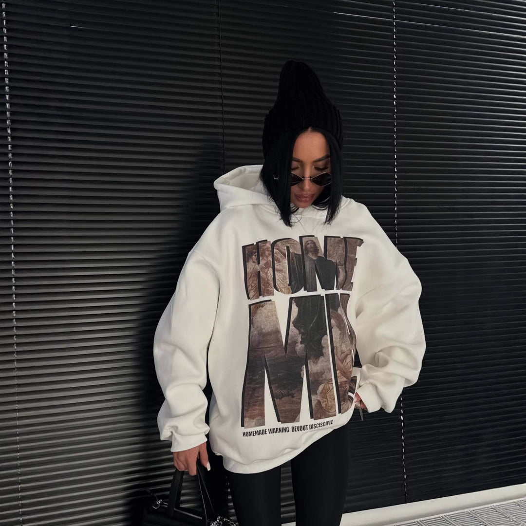 Kvinders oversized hoodie med fremtrædende grafisk print Stilla