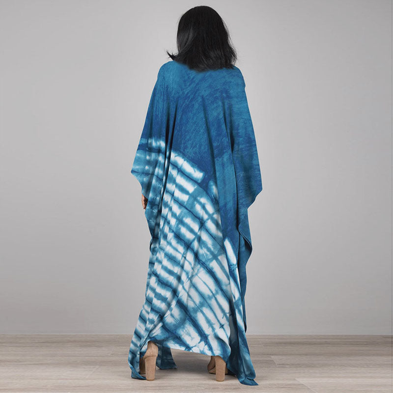 Dame kaftan med kunstnerisk tie-dye-design Stilla