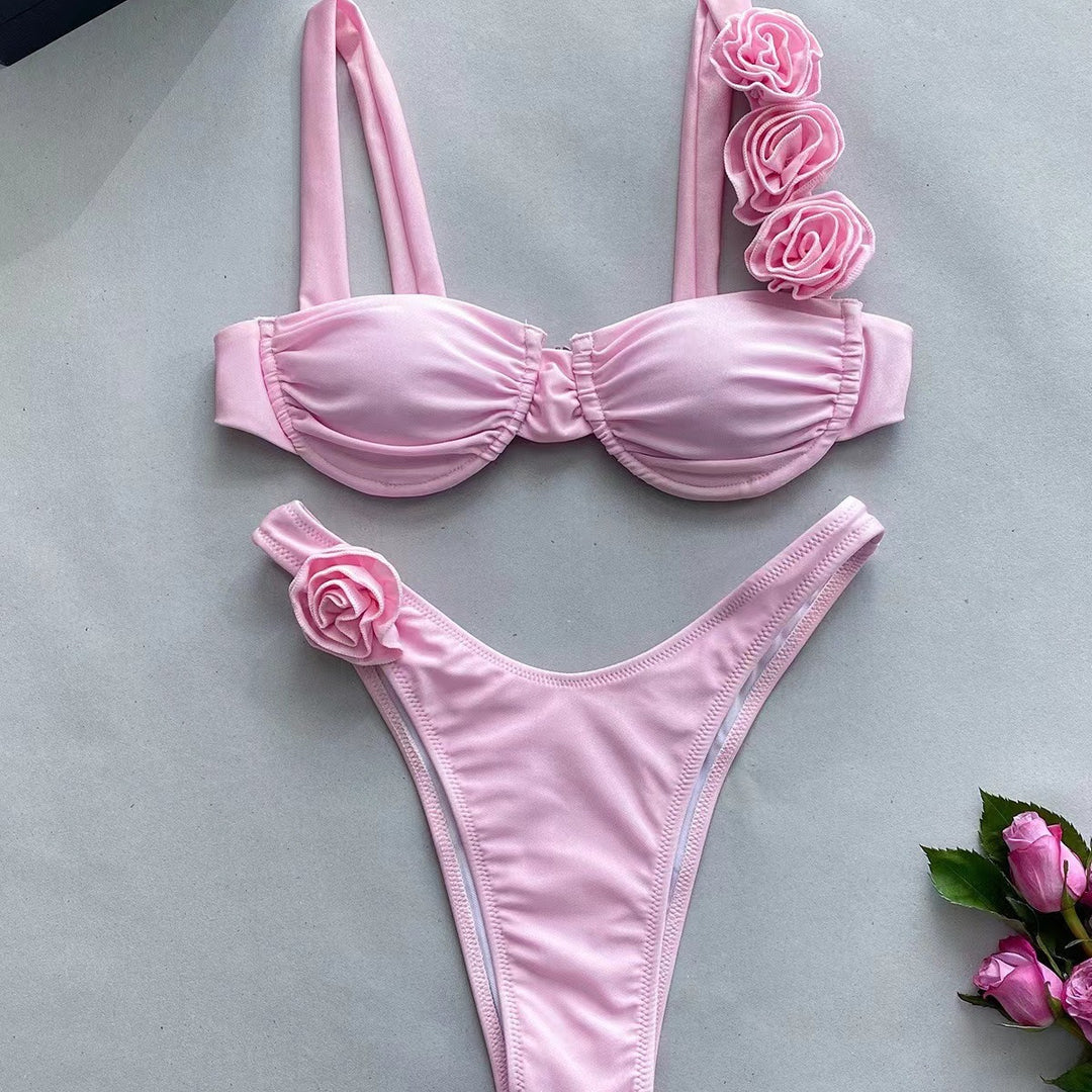 Damebikini med innovativ ruffle-design og justerbare stropper Stilla