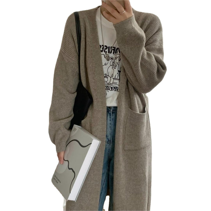 Dame chunky strikket cardigan med lommer og trendy snit Stilla