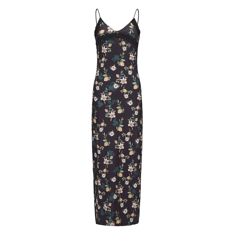 Femme Floral Trykt Slip Maxi Kjole Stilla