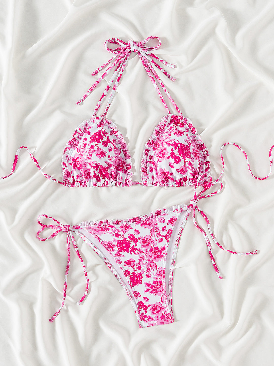 Dame Floral Flæse Strop Bikini Sæt Stilla