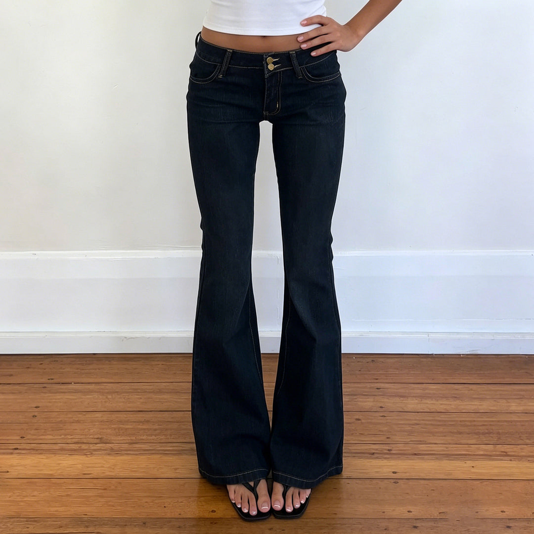 Damer High-Waist Schlagjeans med klassisk pasform Skovae