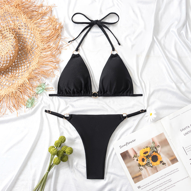 Dame Triangel-Bikini med raffinerede detaljer og justerbare stropper Stilla